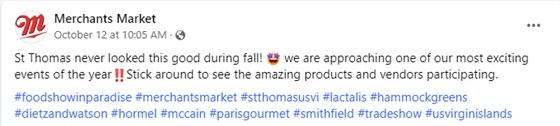 Merchants Market social media post