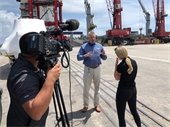 Jeff Fiser being interviewed by CBS12 News