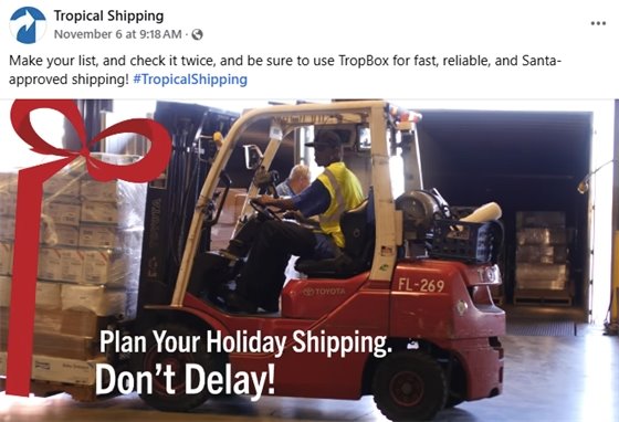 Tropical Shipping social