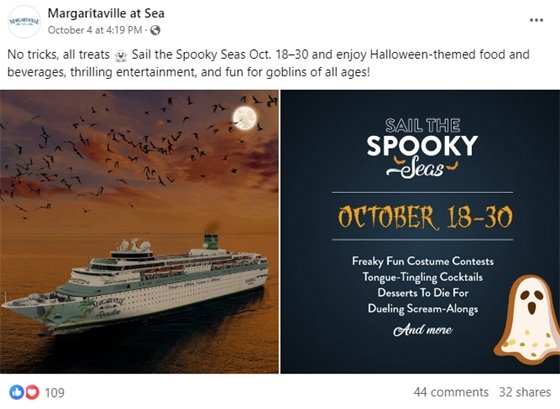 Margaritaville at Sea social media post