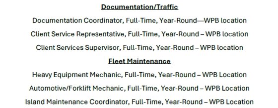 Tropical Shipping jobs