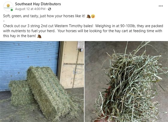 Southeast Hay social post