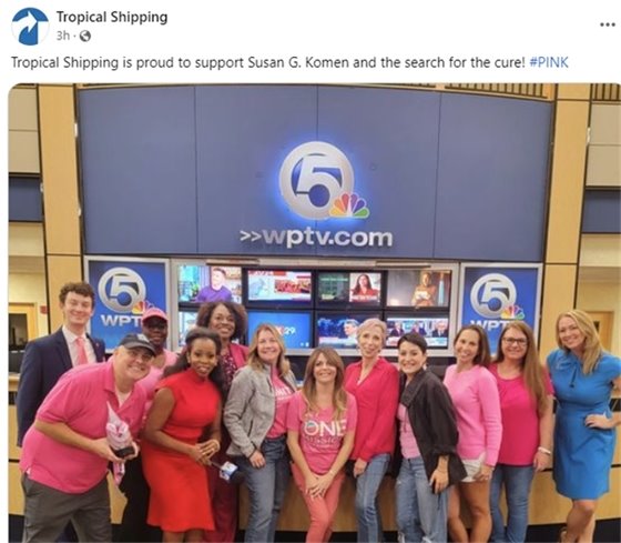 Tropical Shipping social media post