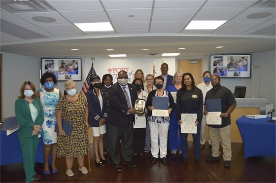 Port Commissioners, Dr Alina Alonso and her staff