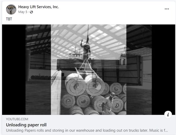 Snap shot of Heavy Lift Services YouTube video