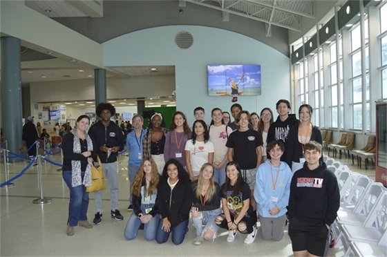 Seminole Ridge High School students in cruise terminal 
