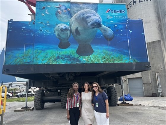 Port interns Finance Bonheu, Alex Watson and PIO Yaremi Farinas