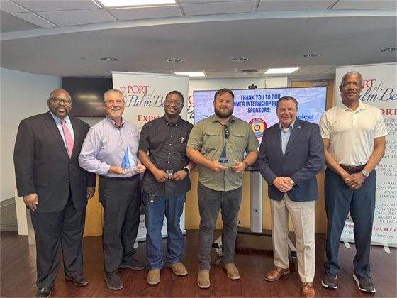 Commissioner Dr. Deandre Poole, Wayne Richards, Executive Director Michael Meekins and representatives with South Florida Materials