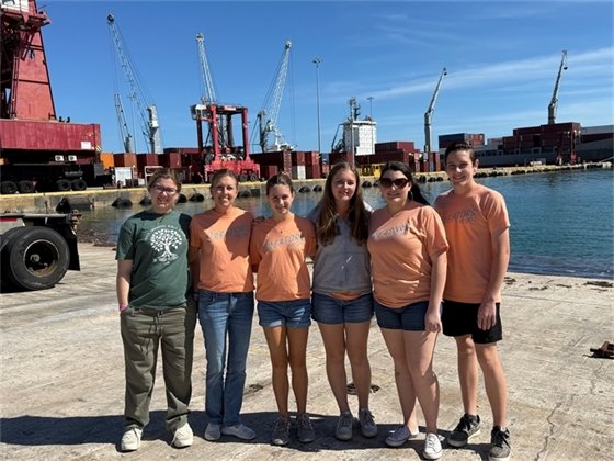 Homeschool group touring port