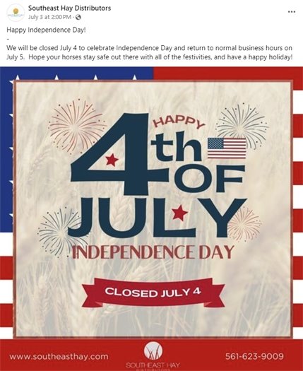 Southeast Hay social post