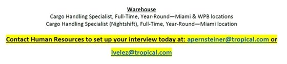 Tropical Shipping careers