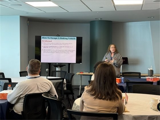 Anna Stewart presenting to port staff