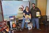 Heavy lift donating to Toy Drive