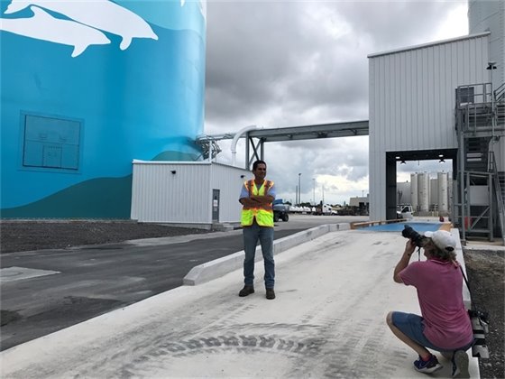 Ozinga Terminal Manager Arnoldo Lara and Palm Beach Post Photographer Gregg Lovett