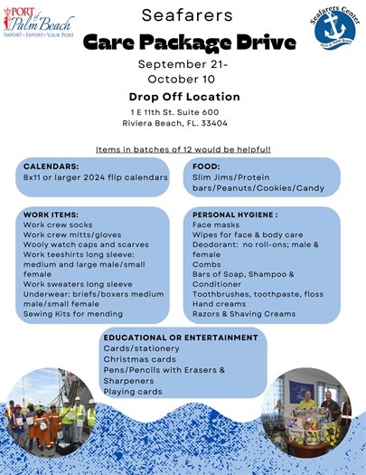 Seafarers Care Package Drive flyer