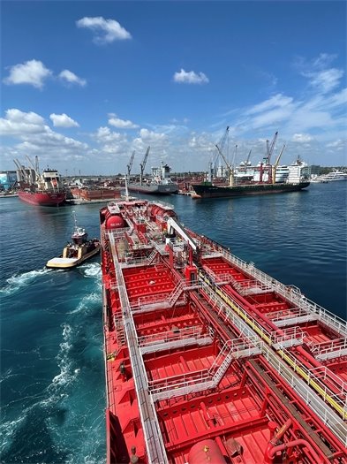 Ship docking at port