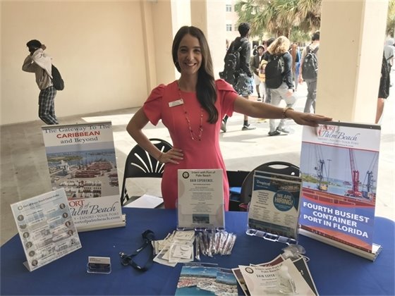 Public Information Officer Yaremi Farinas at Palm Beach Gardens High School Career Fair