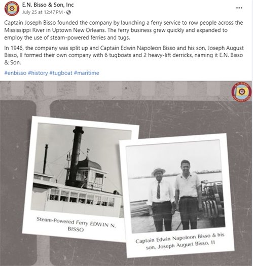 E.N. Bisso social media post