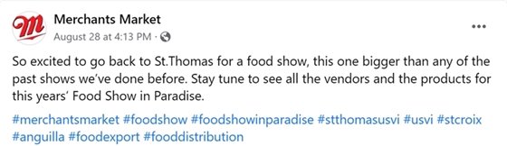 Merchants Market social media post