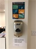 Hand sanitizing station