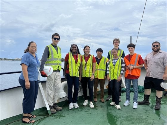 Interns on board cargo ship Duke of Top Sail