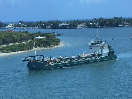 Dredge in tunring basin