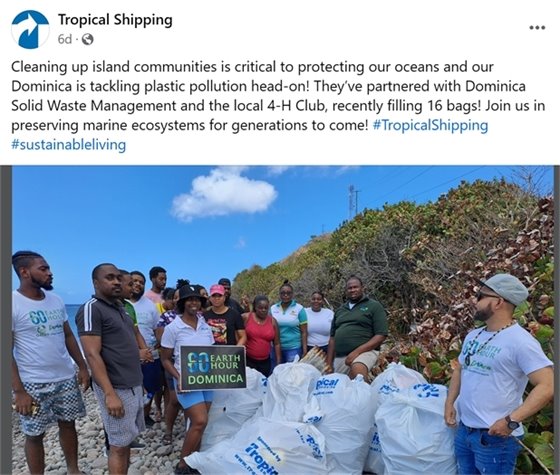 Tropical Shipping Facebook Post