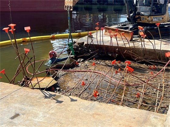 closer look at repairs slip 2 ro-ro ramp