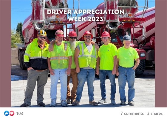 Ozinga social media post 