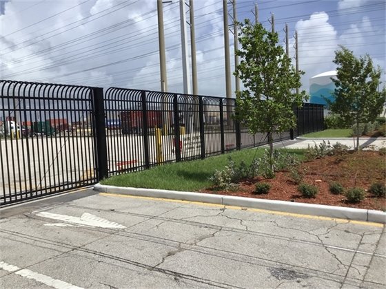 decorative gate along Broadway near annex property