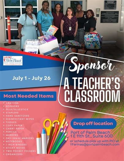 Sponsor a Teachers Classroom Supply Drive Flyer
