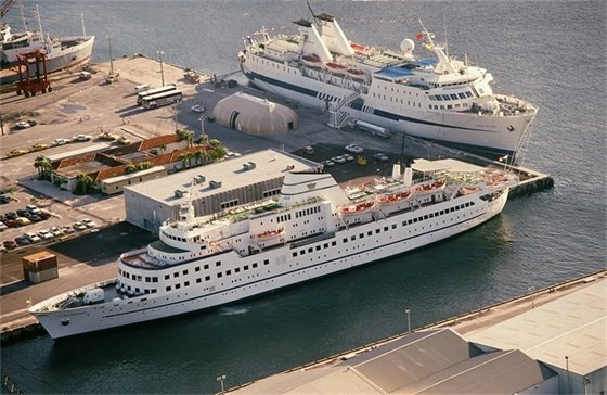 Viking Princess and Crown Del Mar docked at Port of Palm Beach. 