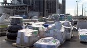 Relief supplies for Green Turtle Cay before being loaded onto the VI-NAIS Ro-Ro Cargo Ship