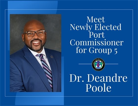 Newly-elected Port Commissioner Dr. Deandre Poole