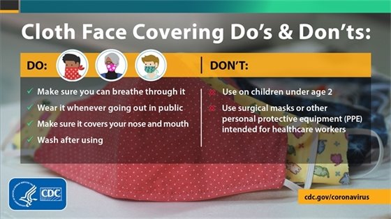 CDC cloth face covering graphic 