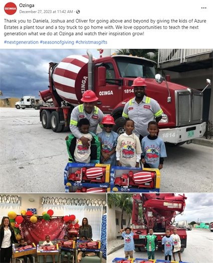 Ozinga social media post