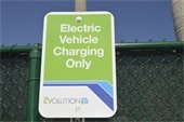 Sign of EV charging station