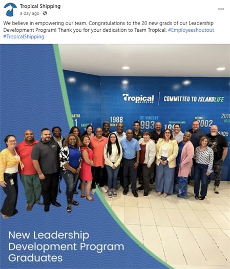 Tropical Shipping Facebook Post