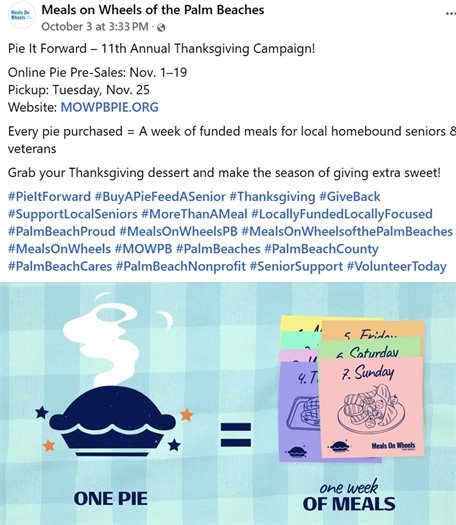 Meals on Wheels Social Media Post