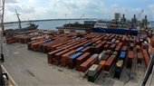 Tropical Shipping container yard