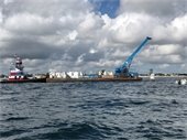 Barge deploying artificial reefs