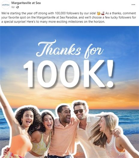 Margaritaville at Sea social media post