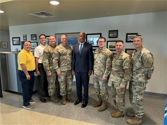 Board Chairman Wayne Richards with Brig. Gen. Daniel Hibner and U.S. Army Corps staff