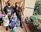 Families receiving baskets
