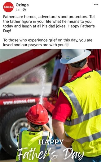 Ozinga social media post