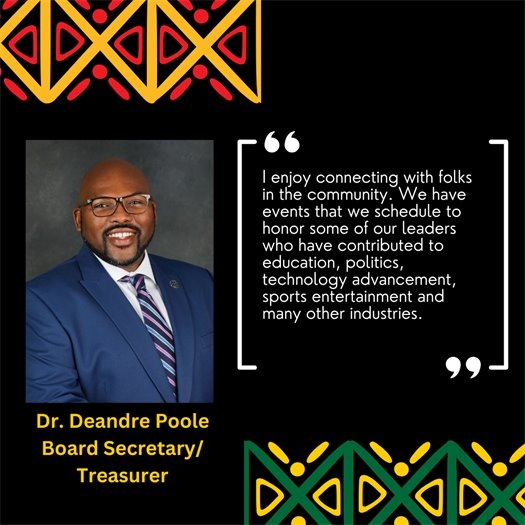 Board Secretary/ Treasurer Dr. Deandre Poole