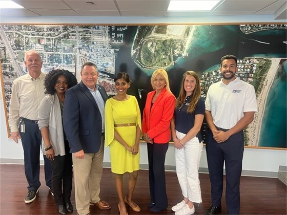 Port staff, Port Commissioner Varisa Lall Dass and BDB CEO and staff