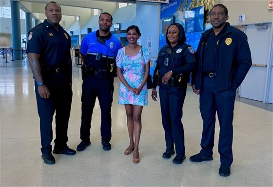 Commissioner Varisa Lall Dass and Riviera Beach Police Officers