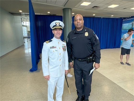 USCG Lt. Giacomo Terrizzi and CBP Director David Scroggins