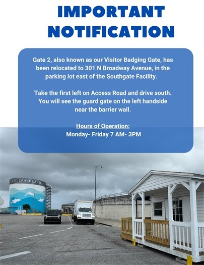 Gate 2 visitor gate relocated